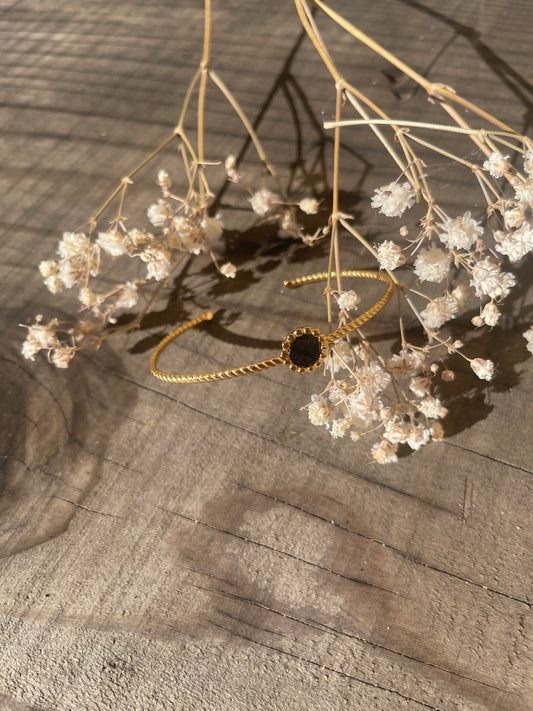 bracelet souvenir en jonc (poils, crins, cendres animales).