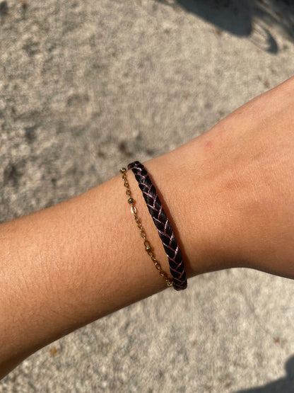 bracelet en crin de cheval et chaine