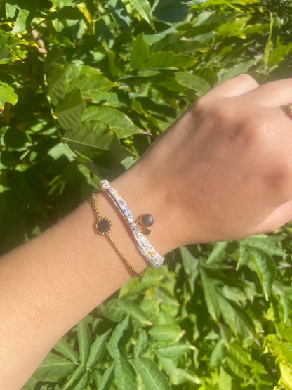 bracelet souvenir en cordon (poils, crins, cendres animales).