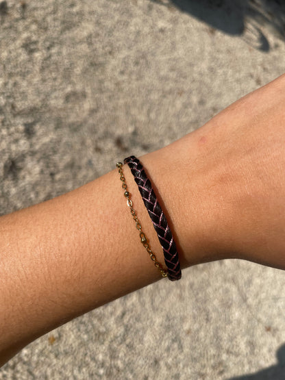 bracelet en crin de cheval et chaine